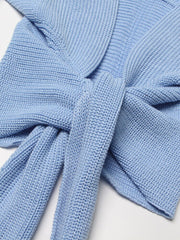 Casual Solid Knitted Backless Sweater