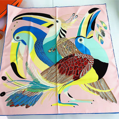 Pre Order: Bird Feather Handmade Square Scarf