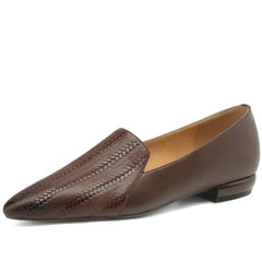 Vintage Genuine Leather Low Heels Shoes