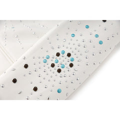Studded Constellation White Slim Fit Coat