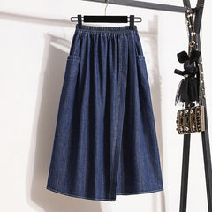 Loose Split High Waisted Denim Skirt