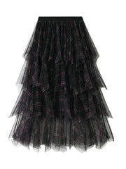 Irregular Mesh A-Line Midi Cake Skirt