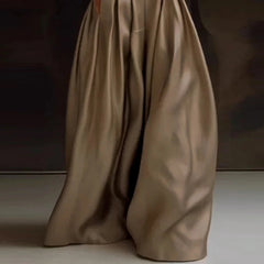 Loose Wide Leg Solid Trousers