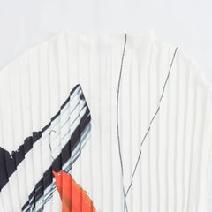 Pleated Graffiti Long Dress