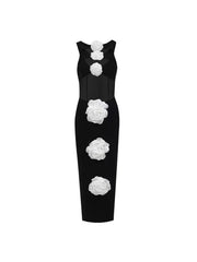 Pre Order: Big Flower Hollow Out Bandage Dress