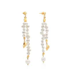 Geometric Pearl Tassel Exaggerated Earrings