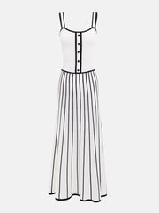 Striped Backless Knitted Dress