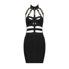 Sexy Hollow Out Halter Neck Bandage Dress