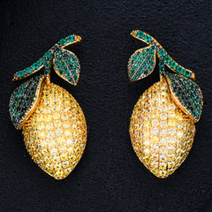 Cute Lemon Zircon Earrings