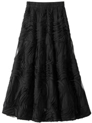 Pleated Elastic Waist Midi Skirt