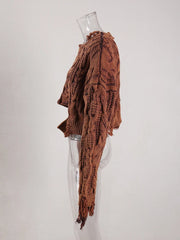 Tassel Distressed Hollow Knitted Sweater