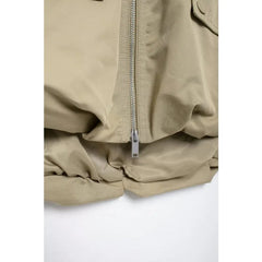Pre Order: Beige Zip Up Cargo Vest + Skirt Set