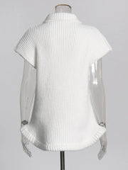 Elegant Turtleneck Sleeveless Knitted Top