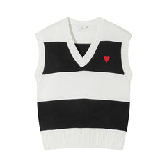 Heart Knitted Stripe Vest