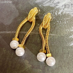 Medieval Golden Chain Tassel Earrings