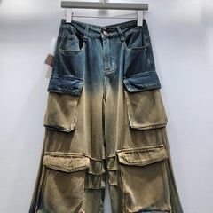 Retro Multi Pocket Loose Pants