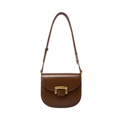 Retro Smooth Surface Buckle Saddle Bag