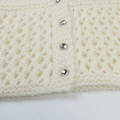 V-Neck Long Sleeve Hollow Out Loose Knitted Cardigan