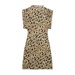 Casual Leopard Print Slim Fit Dress
