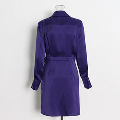 Solid V-Neck High Waisted Lace Up Dress