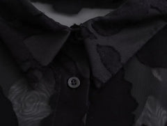 Pre Order: Black Single-Breasted Spliced Top