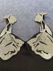 Solid Patchwork Diamond High Waist Mini Dress