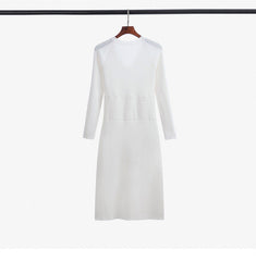 Hollow Knitted Hip Wrapped Midi Dress