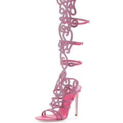 Suede Hot Diamond Laser Hollow Out Roman Sandals