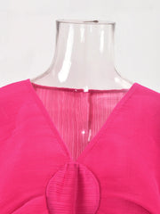 Dress Bat Sleeves V-Neck Long Dress