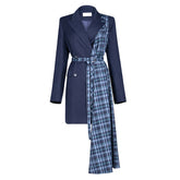 Casual Slim Plaid Waistband Dress