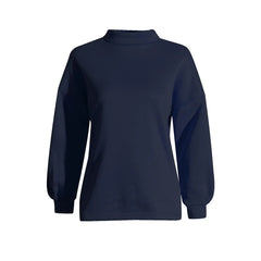 Solid Long Sleeve Top + High Waist Drawstring Pants Set