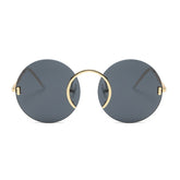 Round Frame Rimless UV400 Sunglasses