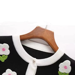 Vintage Flower Knitted Cardigan