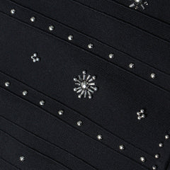 Pre Order: Black Beaded Backless Knit Dress