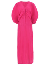 Dress Bat Sleeves V-Neck Long Dress