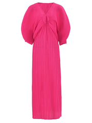 Dress Bat Sleeves V-Neck Long Dress