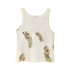 Sequin Knitted Vest Top