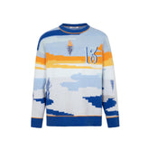 Casual Mosaic Art Knitted Sweater