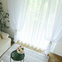 300cm Height Pure Color Curtain Living Room Window Finished Tulle Sheer Voile Curtains For Bedroom Drapes