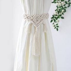 Boho Fringe Curtains Accessories Macrame CurtainTiebacks With Bead Decorative Curtain Rope Farmhouse Decor for Room Decoration