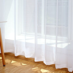 White Solid Tulle Curtains Window Screening for Bedroom Kitchen Sheer Voile Blinds Drapes Gauze Treatments Door