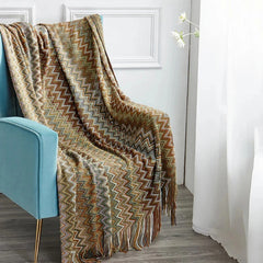 Bohemian Blanket Sofa Cover Geometric Knitted Slipcover for Couch Chair Bed Plaid Boho Decorative Blanket Cobertor Manta Deken