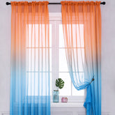 Modern Gradient Tulle Window Curtains For Living Room 3D Color Organza Yarn Sheer Voile Curtain For Bedroom Kitchen Drape Decor