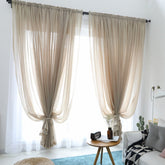 300cm Height Pure Color Curtain Living Room Window Finished Tulle Sheer Voile Curtains For Bedroom Drapes