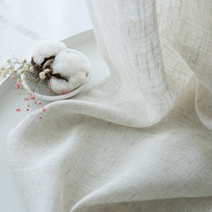 Modern Japanese style linen curtain Thicken gauze curtain contracted bedroom wave window balcony gauze shading window screen
