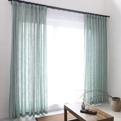 Modern cotton linen curtain yarn semi shading curtain yarn plain balcony curtain yarn custom living room yarn decoration curtain