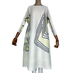 Chic Geometric Pleated Dress - WINI