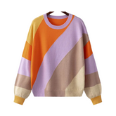 Multicolor Diagonal Stripes Knit Sweater