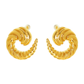 Spiral Titanium Steel Stud Earrings