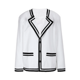 Contrast Stripes Loose Fit Blazer